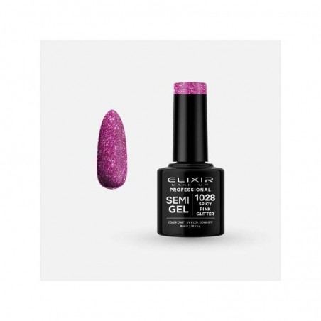 ELIXIR SEMI GEL 1028 SPICY PINK GLITTER