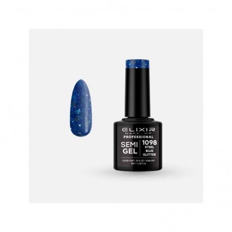 ELIXIR SEMI GEL 1098 STEEL BLUE GLITTER